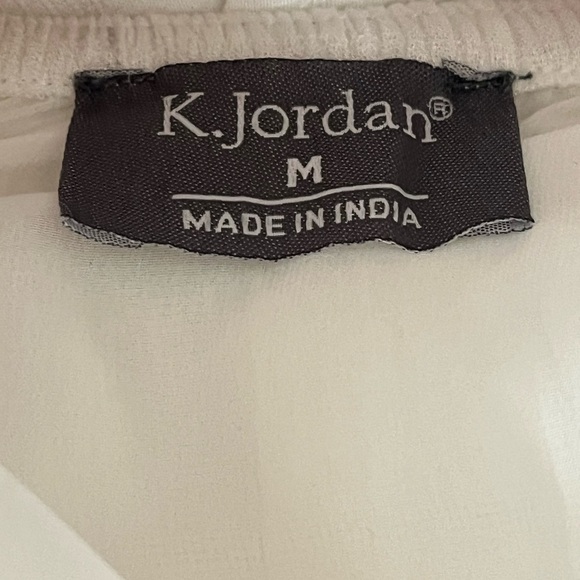 K Jordan White Off-Shoulder Top Size Medium - Picture 9 of 10